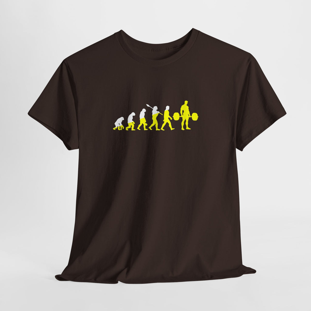 Weightlifting Evolution tee in Dark Chocolate – flat front