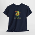 Avo-Cardio avocado tee in Navy – flat front