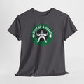 Shut Up & Squat gym tee in Charcoal – flat front