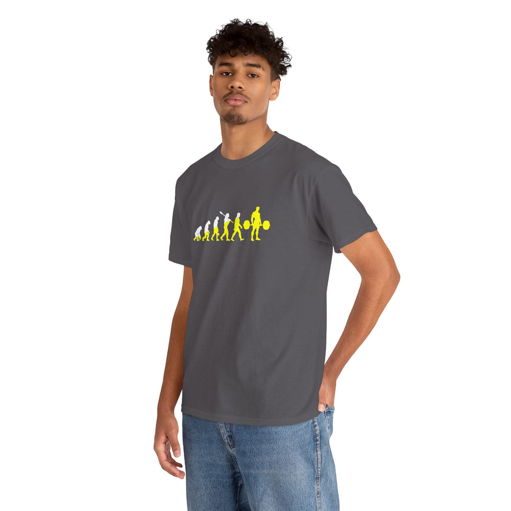 Weightlifting Evolution tee in Charcoal – on model