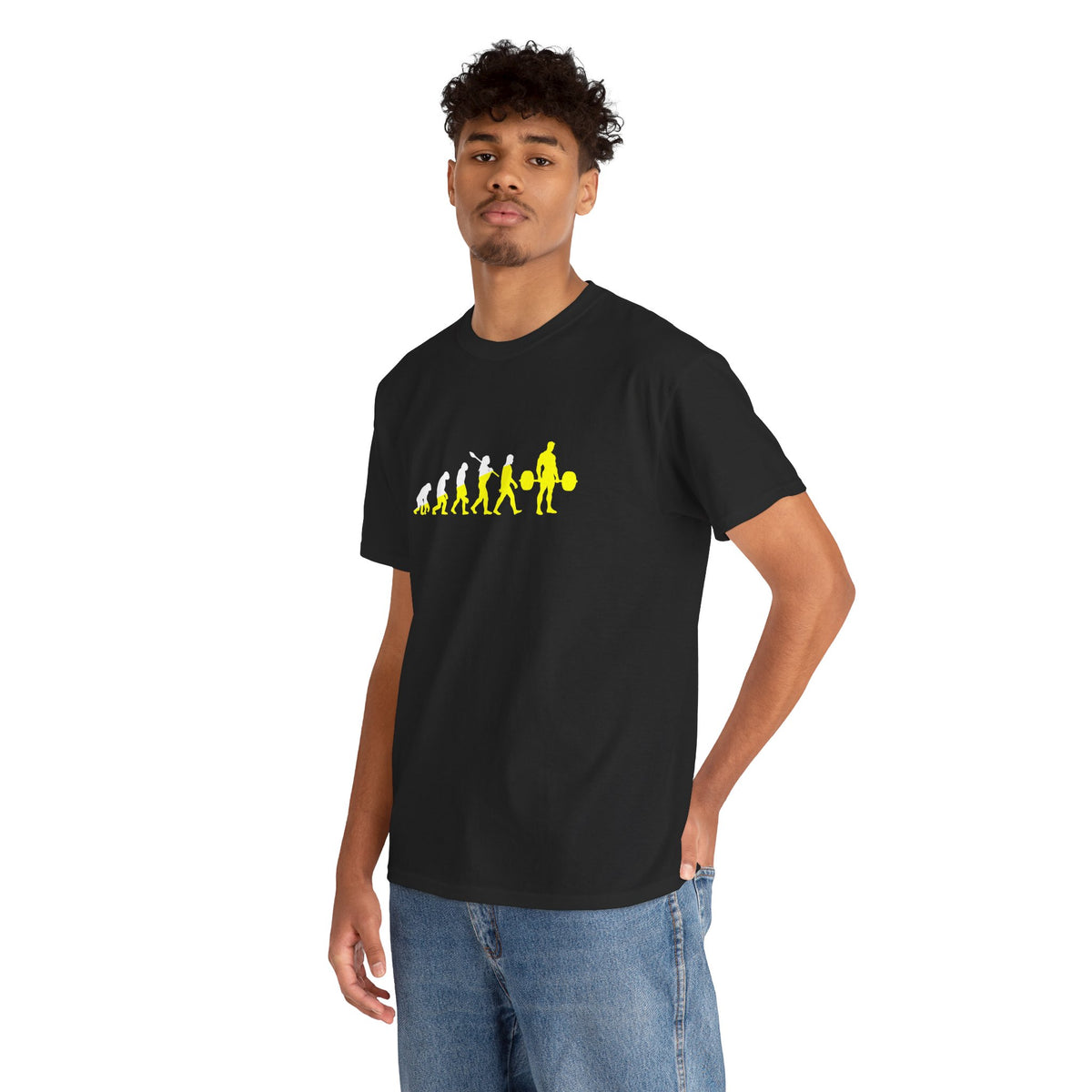 Weightlifting Evolution tee in Black – on model